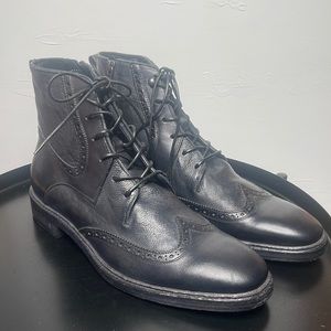 John Varvatos REAL leather brogue style zip up boot (BARELY WORN)